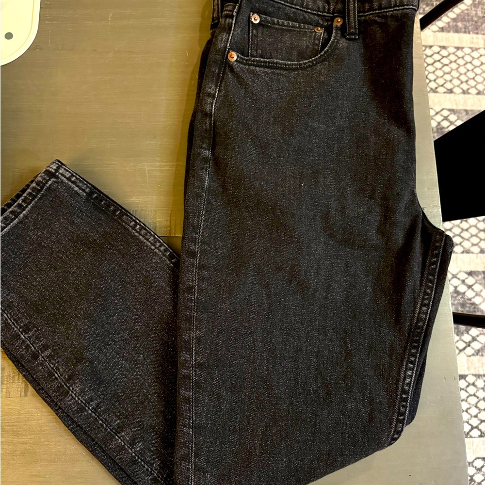 Abercrombie Black wash straight leg jeans